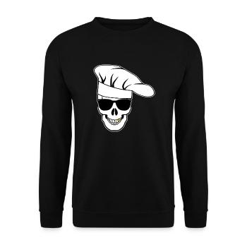 Crâne avec lunettes de soleil, toque de chef - Sweat-shirt Unisexe - noir - Devant - Alina (178cm) & Michal (187cm)