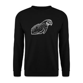 Papageien Vogel weiß - Unisex Pullover - Schwarz - Vorne - Alina (178cm) & Michal (187cm)