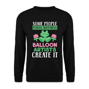 Menschen streben nach Glück Ballonkünstler erschaf - Unisex Pullover - Schwarz - Vorne - Alina (178cm) & Michal (187cm)