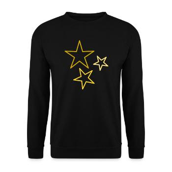 STERN. STERN. STERNE. FEST. JAHRESTAG. WEIHNACHTEN - Unisex Pullover - Schwarz - Vorne - Alina (178cm) & Michal (187cm)
