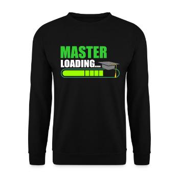 Master Loading Masterabschluss - Unisex Pullover - Schwarz - Vorne - Alina (178cm) & Michal (187cm)