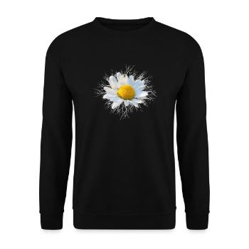 Margerite weiße Blume - Unisex Pullover - Schwarz - Vorne - Alina (178cm) & Michal (187cm)