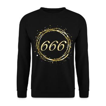 666 - Unisex Pullover - Schwarz - Vorne - Alina (178cm) & Michal (187cm)