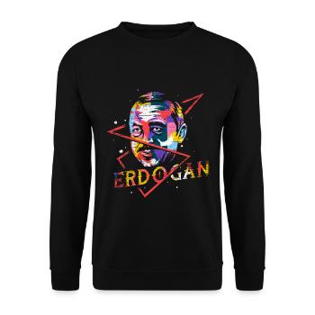 Spöttischer Erdogan Boxhandschuh - Unisex Pullover - Schwarz - Vorne - Alina (178cm) & Michal (187cm)