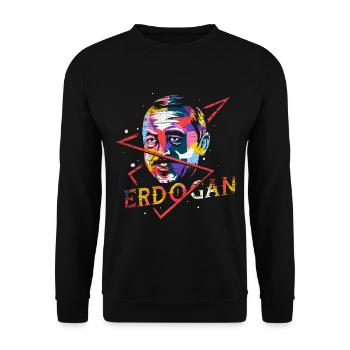 Spöttischer Erdogan Boxhandschuh - Unisex Pullover - Schwarz - Vorne - Alina (178cm) & Michal (187cm)