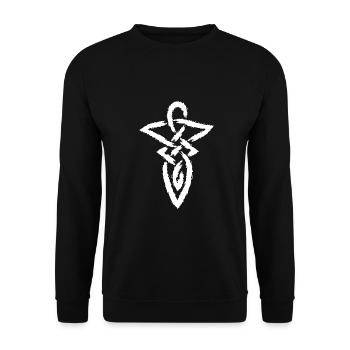 Keltische Knoten Unendlichkeit - Unisex Pullover - Schwarz - Vorne - Alina (178cm) & Michal (187cm)