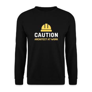 architekt at work - Unisex Pullover - Schwarz - Vorne - Alina (178cm) & Michal (187cm)