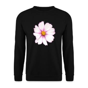 weiße Blume - Unisex Pullover - Schwarz - Vorne - Alina (178cm) & Michal (187cm)