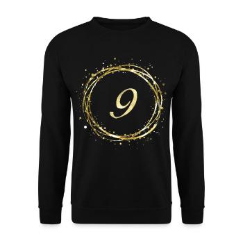 9 - Unisex Pullover - Schwarz - Vorne - Alina (178cm) & Michal (187cm)