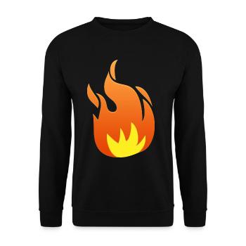 Feuer Symbol Icon Ikon Brand Brandzeichen - Unisex Pullover - Schwarz - Vorne - Alina (178cm) & Michal (187cm)