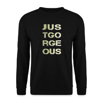 just gorgeous - Unisex Pullover - Schwarz - Vorne - Alina (178cm) & Michal (187cm)
