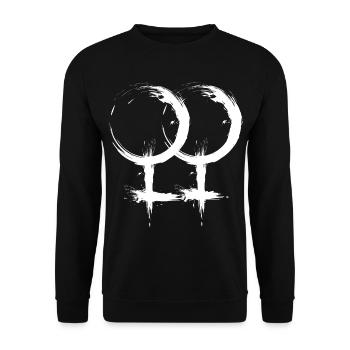 Doppeltes Venussymbol Lesbisch Homosexualität - Unisex Pullover - Schwarz - Vorne - Alina (178cm) & Michal (187cm)