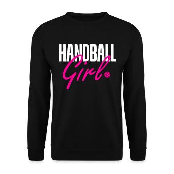 Handballerin Handball Mädchen Handballspielerin - Unisex Pullover - Schwarz - Vorne - Alina (178cm) & Michal (187cm)