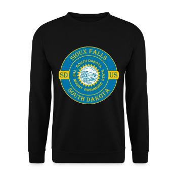 Sioux Falls South Dakota Flagge USA Souvenir Logo - Unisex Pullover - Schwarz - Vorne - Alina (178cm) & Michal (187cm)