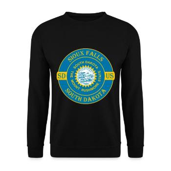 Sioux Falls South Dakota Flagge USA Souvenir Logo - Unisex Pullover - Schwarz - Vorne - Alina (178cm) & Michal (187cm)