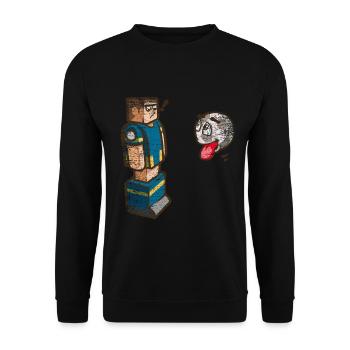 Begeisterter Tischfußball Torjäger - Unisex Pullover - Schwarz - Vorne - Alina (178cm) & Michal (187cm)