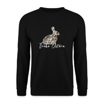 Ostern Frohe Ostern - Unisex Pullover - Schwarz - Vorne - Alina (178cm) & Michal (187cm)
