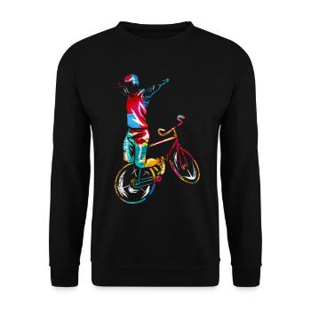 Filigraner Kunstradfahrer Hallenturnier - Unisex Pullover - Schwarz - Vorne - Alina (178cm) & Michal (187cm)