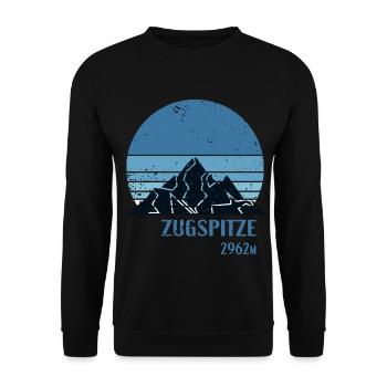 Höhe Zugspitze Design - Unisex Pullover - Schwarz - Vorne - Alina (178cm) & Michal (187cm)