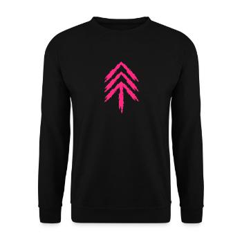 Pfeil nach oben Rosa - Unisex Pullover - Schwarz - Vorne - Alina (178cm) & Michal (187cm)