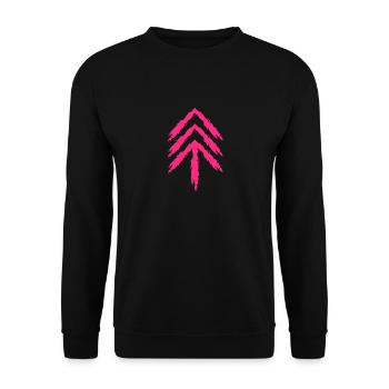 Pfeil nach oben Rosa - Unisex Pullover - Schwarz - Vorne - Alina (178cm) & Michal (187cm)