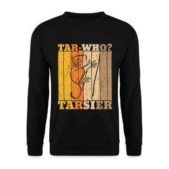 Tar-Who Tarsier Wildtier Tier Tarsierflüsterer - Unisex Pullover - Schwarz - Vorne - Alina (178cm) & Michal (187cm)