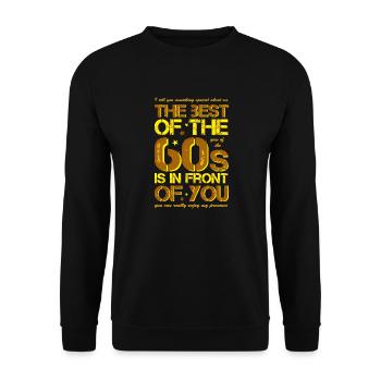 60er 60s 60's Sechziger Jahre - Unisex Pullover - Schwarz - Vorne - Alina (178cm) & Michal (187cm)