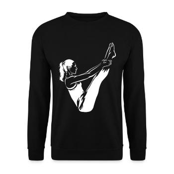 Geschmeidige Pilates Bodenmatte - Unisex Pullover - Schwarz - Vorne - Alina (178cm) & Michal (187cm)