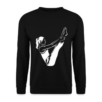Geschmeidige Pilates Bodenmatte - Unisex Pullover - Schwarz - Vorne - Alina (178cm) & Michal (187cm)