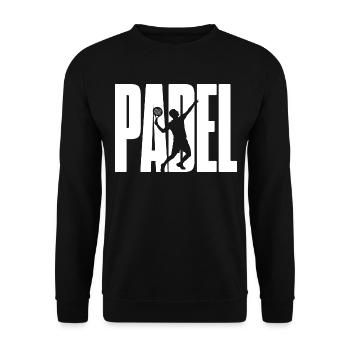 Padeltennis Schriftzug Padelspieler Padel - Unisex Pullover - Schwarz - Vorne - Alina (178cm) & Michal (187cm)