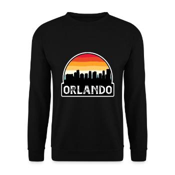 Orlando Florida USA Flagge Skyline Reisesouvenir - Unisex Pullover - Schwarz - Vorne - Alina (178cm) & Michal (187cm)