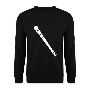 Flöte - Unisex Pullover - Schwarz - Vorne - Alina (178cm) & Michal (187cm)