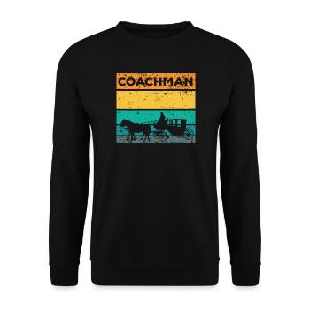 Kutscher Kutsche Pferd - Unisex Pullover - Schwarz - Vorne - Alina (178cm) & Michal (187cm)
