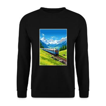 Orient Express Europa Deko Vintage Reiseposter - Unisex Pullover - Schwarz - Vorne - Alina (178cm) & Michal (187cm)