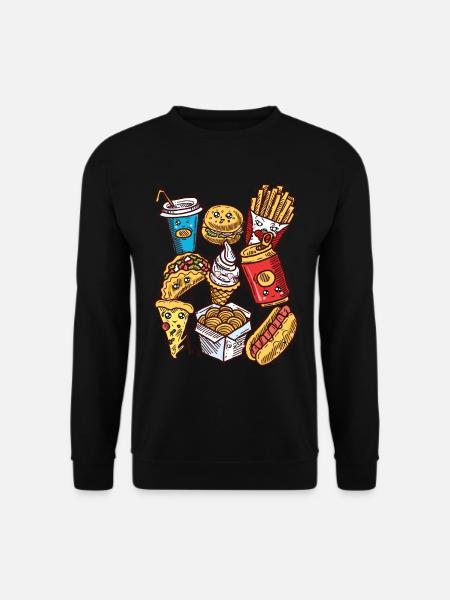 Junk Food Ungesundes Essen Fast Food - Unisex Pullover - Schwarz