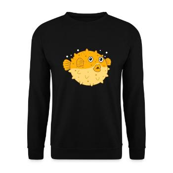 Kugelfisch - Unisex Pullover - Schwarz - Vorne - Alina (178cm) & Michal (187cm)