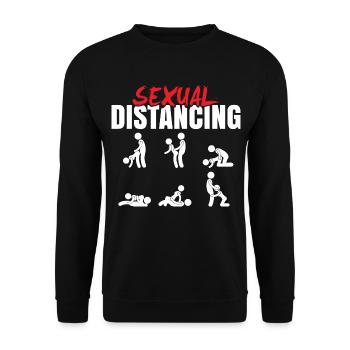 Sex Distanz Stellung Sexvideo Sexspielzeug - Unisex Pullover - Schwarz - Vorne - Alina (178cm) & Michal (187cm)