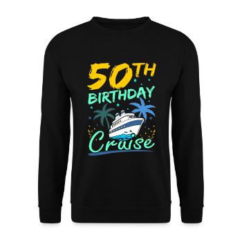50th Birthday Cruise Cruising Celebration - Unisex Pullover - Schwarz - Vorne - Alina (178cm) & Michal (187cm)