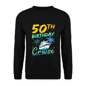 50th Birthday Cruise Cruising Celebration - Unisex Pullover - Schwarz - Vorne - Alina (178cm) & Michal (187cm)