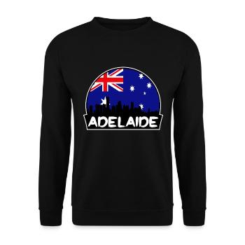 Adelaide Australien Flagge Skyline Silhouette Reisen - Unisex Pullover - Schwarz - Vorne - Alina (178cm) & Michal (187cm)