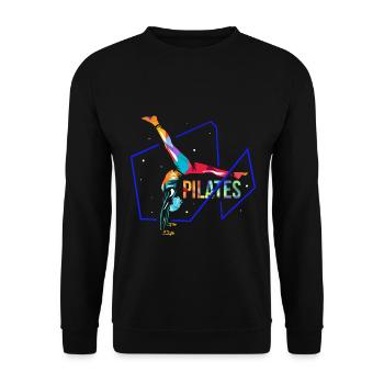 Sanfte Pilates Trainingseinheit - Unisex Pullover - Schwarz - Vorne - Alina (178cm) & Michal (187cm)