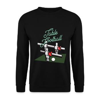 Treffsicherer Tischfußball Torhüter - Unisex Pullover - Schwarz - Vorne - Alina (178cm) & Michal (187cm)
