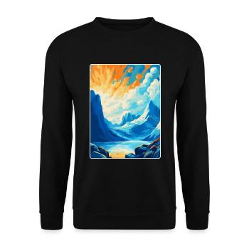 Bodo Norvège Affiche de voyage vintage WPA Art Souvenir - Sweat-shirt Unisexe - noir - Devant - Alina (178cm) & Michal (187cm)