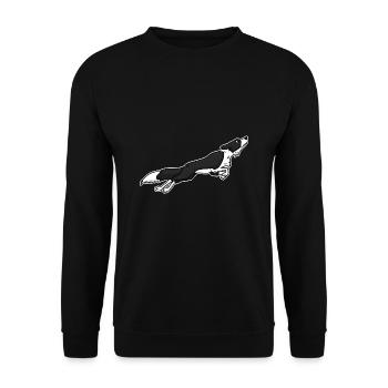 Wachsamer Border Collie Hütehund - Unisex Pullover - Schwarz - Vorne - Alina (178cm) & Michal (187cm)