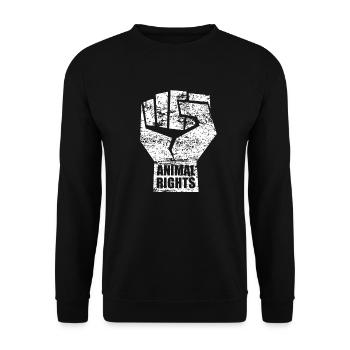ANIMAL RIGHTS VEGAN - Unisex Sweatshirt - black - Front - Alina (178cm) & Michal (187cm)