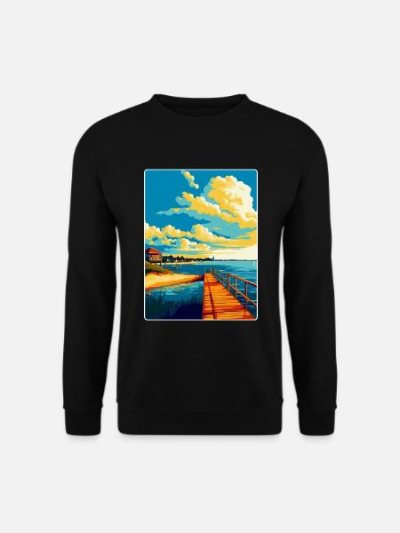 Swinoujscie Polen Vintage Reiseplakat Souvenir - Unisex Pullover - Schwarz
