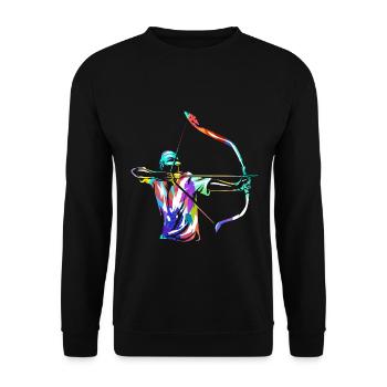 Treffsicherer Bogenschütze Parcours - Unisex Pullover - Schwarz - Vorne - Alina (178cm) & Michal (187cm)