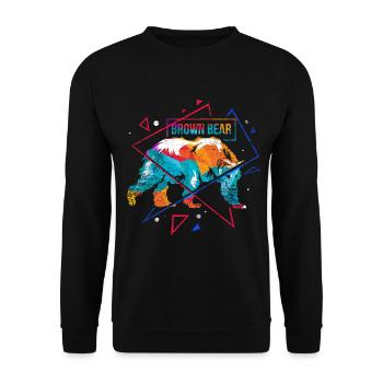 Majestätischer Braunbär Kanada - Unisex Pullover - Schwarz - Vorne - Alina (178cm) & Michal (187cm)
