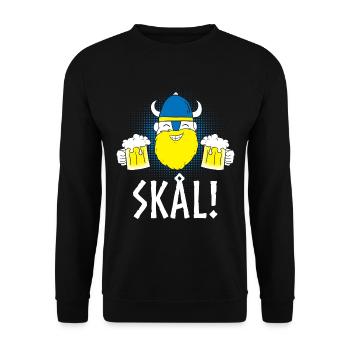 Wikinger Bier Schweden Skandinavien Skal Skol - Unisex Pullover - Schwarz - Vorne - Alina (178cm) & Michal (187cm)