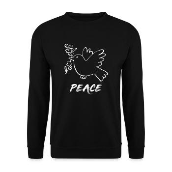 Peace / Peace / Peace Dove - Unisex Sweatshirt - black - Front - Alina (178cm) & Michal (187cm)